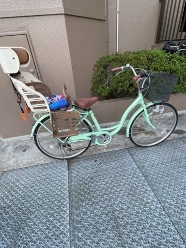 ママチャリ　チャイルドシート付
