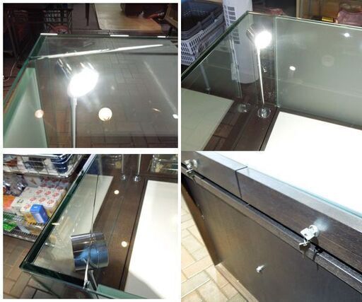 ② ジュエリー ショーケース コレクションケース ライター アクセサリー 店舗什器 展示 陳列 照明2個付き 新道東店