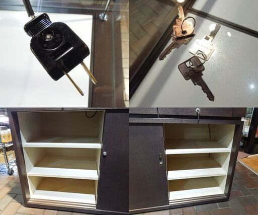 ② ジュエリー ショーケース コレクションケース ライター アクセサリー 店舗什器 展示 陳列 照明2個付き 新道東店