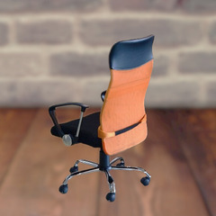 オフィスチェア　ハイバック　タンスのゲン　オレンジ　リユース品　在庫2脚の画像