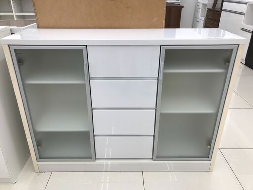 ☆ジモティ割あり☆ レンジ台 ホワイト H88×D33×W119 クリーニング済み