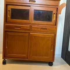 【値下げ¥3000→¥2500→¥2000】カントリー風キッチンシェルフ　棚　食器棚の画像