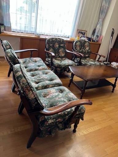 9/30まで掲載　穂高民芸家具　リビングテーブル　ソファセット