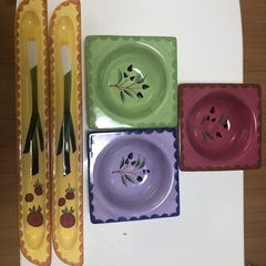 【未使用品】オードブル皿 （スパゲティ深皿、長皿）