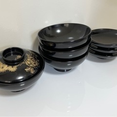 蓋付き汁椀4セット　プラス蓋の予備１つの画像