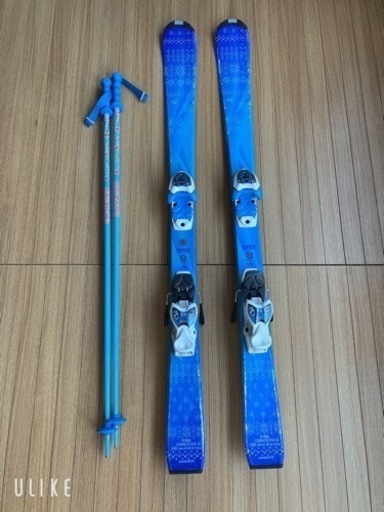 カービングスキー120cm 金具付き　ストックセット