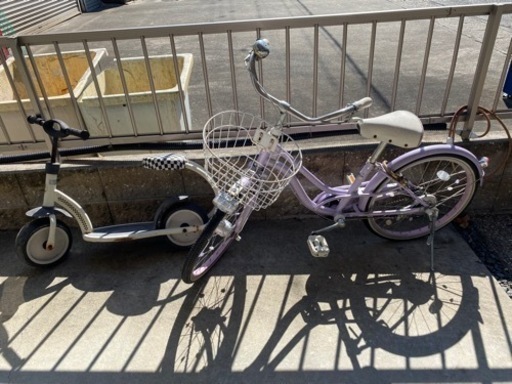 20インチ子供用自転車、おまけのキックボード