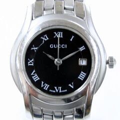 GUCCIグッチ 本物 5500M ローマンインデックス デイト クォーツ QZ