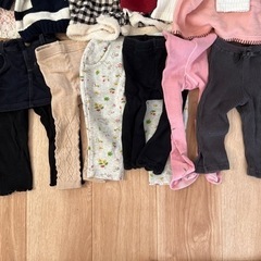 女の子　冬物　起毛　トレーナー　タイツ　80サイズ　11着セットの画像