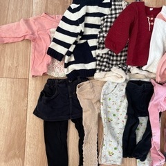 女の子　冬物　起毛　トレーナー　タイツ　80サイズ　11着セットの画像