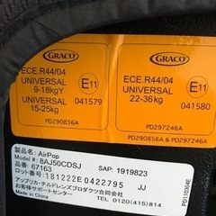 ジュニアシート　グレコの画像