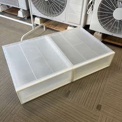 【お買い得‼️】プラスチックケース 2点セット！収納ケース 衣装ケースの画像