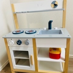 売れました　子供用キッチンセット(おままごとセット付き)の画像