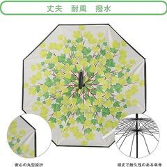 逆さ傘 晴雨兼用傘 日傘 雨傘 長傘 メンズ レディース uvカット 丈夫 撥水 内外２枚の布の構成で耐風 熱中症対策 完全遮光 遮熱効果 閉じると自立可能 晴雨兼用傘 車用 UVカット効果更にアップ ギフト（緑陰）　コンペ　景品　商品　卸　アマゾン引き上げ商品　転売OK　　倒産品　まとめ売り　ネット商材　メルカリ　副業の画像