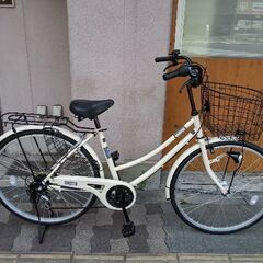 SANTOS[サントス]DX 26吋ファミリーサイクル 外装6段/LEDオート/クリーム