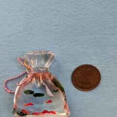 レジン　金魚袋キーホルダー