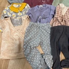 女の子子供服　冬物　トレーナー　起毛　長ズボン　90サイズ　10着セットの画像