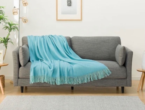 day value カバー 140cm 190cm  フリーカバー　ブランケット　ブルー　水色　バイカラー　リバーシブル　おしゃれ　可愛い　インテリア　リビング　寝室