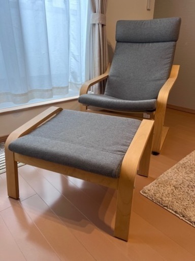 IKEA ソファ POANG オットマン付き