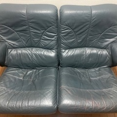 差し上げます！本革ソファ4脚(内木製肘掛け付き2個)