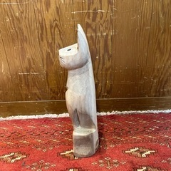Mg121 木製猫の置き物の画像