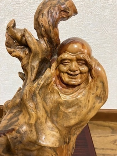 一木彫 一刀彫 仙人 縁起物 木彫り 一刀彫 木彫り 仙人 一木彫 縁起物