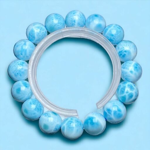 超品質ラリマー[657E]愛と平和　癒やし大珠13.5mm ドミニカ共和国産