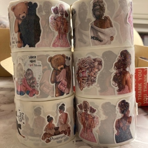 後ろ姿ガール ロールシール12個セット