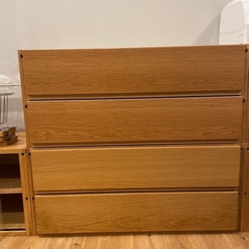 無印良品　MUJI ユニット　シェルフ　引出し　オーク