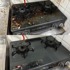 面倒なガスコンロクリーニングお任せ下さい!!