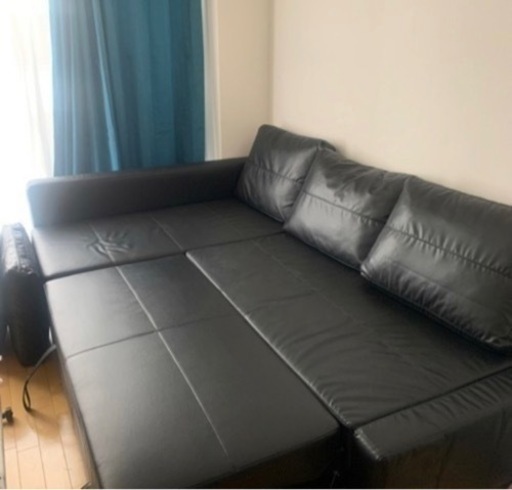 9万円相当　購入後9ヶ月以内の使用　IKEA FRIHETEN フリーヘーテン コーナーソファベッド 収納付き,ブラック