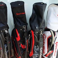 【この商品含め追加で掲載しています。そちらからご質問ください。】ゴルフ用キャディバッグ　程度良くありません、表面素材剥がれ、素材劣化などあり。同程度のものが6個あります。■早い者順で閲覧頂きます。の画像