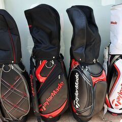 【この商品含め追加で掲載しています。そちらからご質問ください。】ゴルフ用キャディバッグ　程度良くありません、表面素材剥がれ、素材劣化などあり。同程度のものが6個あります。■早い者順で閲覧頂きます。の画像