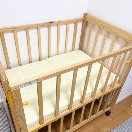 【決まりました！】ミニベビーベッド　マットレス付き　子供用品　出産準備
