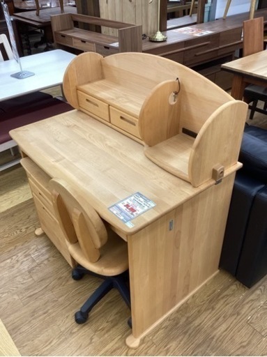 KI-12【新入荷　リサイクル品】堀田木工　DACK アルダー材　デスク4点セット　ナチュラル