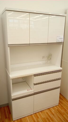★ジモティ割あり★ NITORI レンジボード ホワイト H180.6×D42.2×W100.2 クリーニング済み YJ532