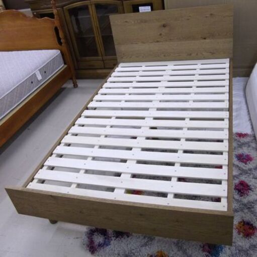 unico セミダブルベッド SDベッド ADDAY bed hightype SD ベッドフレーム＋マットレス マットレス付き ブラウン系 札幌 厚別店