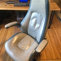【美品】サンコウ　スタディー　オフィスチェア、PCチェア、デスクチェア、ブルーグレーの画像