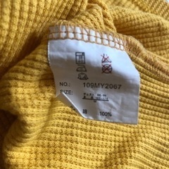 郵送可能　イエロー　ワッフル素材生地　半袖Tシャツ　Mの画像