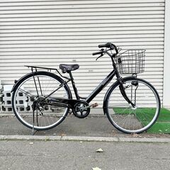 23T387ジ 27インチ シティサイクル ６段変速 前カゴ 荷...