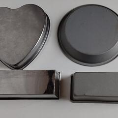 スイーツ ケーキ 型４個セット ハート 丸 長方形の角型 丸型の画像