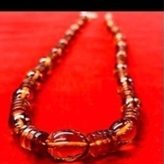 新品 ヴィンテージ 天然本琥珀 虫入り モダンデザイン ネックレス