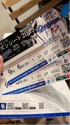 ９月６日　中日対阪神戦　バックネット裏エグゼクティブエリア