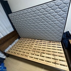 【美品】セミダブルベッド フレーム&マットレスセットの画像