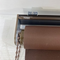 TOSO ロールスクリーン ロールカーテン ブラインド 認定番号 AFE-13-0251 防炎 茶 ブラウン 美品の画像
