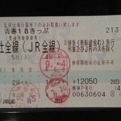 青春18きっぷ残り1回分 2023年9月10日まで利用可能　代引...