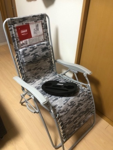 美品⭐︎限定レア品　カモ柄　コールマン　インフィニティチェア  カモ　ドリンクホルダー付きセット　 キャンプグッズ　Coleman リクライニング 折り畳み