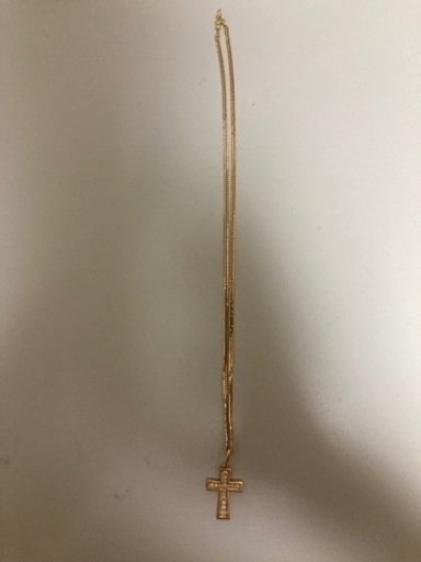 18金ネックレス　18金ダイヤ入りトップ