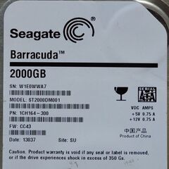 ハードディスク・HDD(3.5インチ) 2TB SEAGATE Barracuda の画像