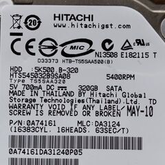 ハードディスク・HDD(2.5インチ) 2個 SAMSUNG 500GB HITACHI 320GBの画像